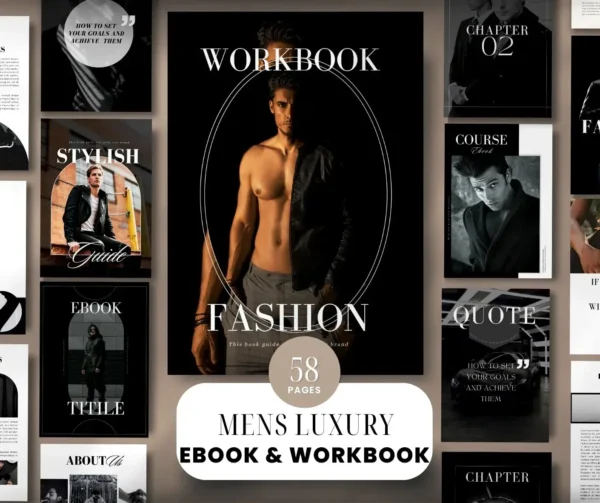 Mens Luxury eBook & Workbook Design Template - 58 Page