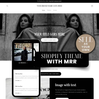 Aesthetic Ecommerce Shopify Theme - Minimalist Feminine PLR/MRR