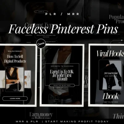 Faceless Pinterest Pins Aesthetic Canva Templates